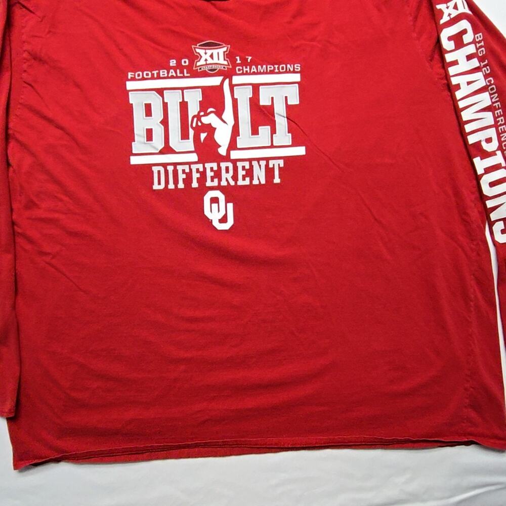 OU Football Champions Built Different 5XL Red Sooners Long Sleeve Shirt 2017 - Picture 4 of 10